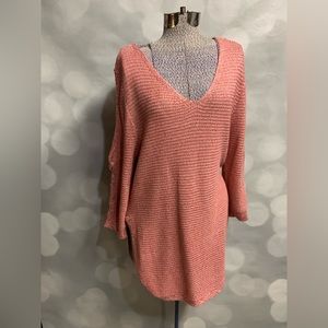 Soho Jeans cold shoulder‎ braided sleeve sweater/dress in ribbed red size medium